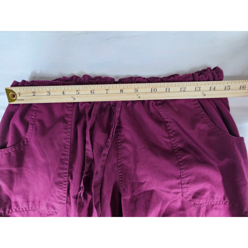 Butter-Soft UA Scrubs Wine Burgundy Cargo Pants Drawstring Waist Large UA32C - Picture 2 of 9